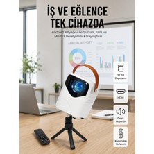 Efnaz Style Projeksiyon Ev Sineması Bluetooth 4K Hd Kaliteli Görüntü Kumandalı