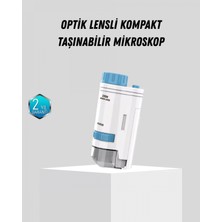 Pileli Store Taşınabilir Mini Mikroskop LED Işıklı 80X–200X Büyütmeli ve Odak Ayarlı