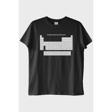 Lofux Periodic Table of the Elements Baskılı Siyah Tişört