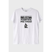 lofux Want Results? Try the Scientific Method Baskılı Beyaz Tişört