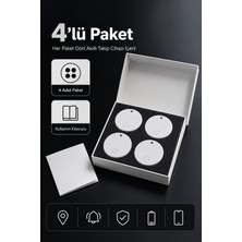 Yef Shop Smart Tag 4'lü Bluetooth Akıllı Takip Cihazı Anahtarlık Cüzdan Bulucu Ios Android Uyumlu Kayıp Eşya