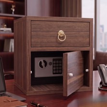 Kasatürk Mini Gizli Şifreli Para Kasası - Gizli Bölmeli Mobilya- Ev Ofis Dolap - Victoria Ceviz -Dresuar