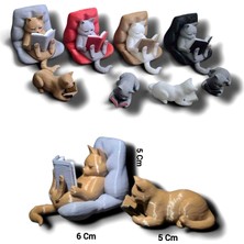 Salıncak Kitap Okuyan 2li Kedi Figür/dekor/süs (1 Adet)