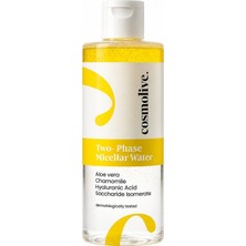 Cosmolive Çift Fazlı Makyaj Temizleyici 390 ml | Yüz Temizleyici | Hyalüronik Asit & Aloe Vera