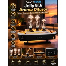 Azurtech Aroma Difüzör Gemi Tasarımlı 3 Çıkışlı Koku Makinesi Dekoratif Buhar Nemlendirici