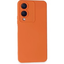 Vivo Y17S Kılıf Nano Içi Kadife Silikon - Turuncu