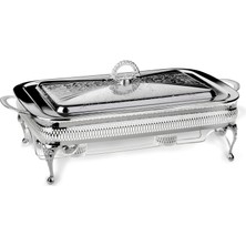 Merfi Store Ingiliz Gümüşü Isıtıcılı Dikdörtgen Yemek Servis 46 x 25 x 19 cm
