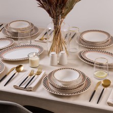 Merfi Store Aryıldız Aline Black 30 Parça 6 Kişilik Yemek Takımı