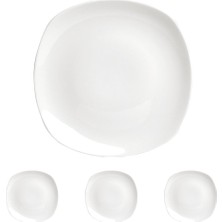 Merfi Store 04A+P014855 Square Yemek Tabağı, Porselen 4lü Paket