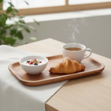 Merfi Store Doğal Akasya Ağacından Sunum Tabağı, Akasya Meze Tabağı, Peynir Sunum Tabağı, Salata Tabağı (25CM*14CM*1.5CM)