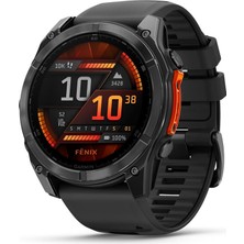 Merfi Store Fenix 8 51MM, Amoled Slate Gri, Siyah Silikon Kayışlı, Akıllı Saat