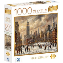 Merfi Store Kar Altında New York 1000 Parça 2,2mm Kalınlık 48X68CM Profesyonel Hobi Puzzle Yapboz Serisi