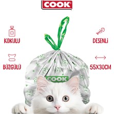 Merfi Store Kedi Tuvaleti Büzgülü Çöp Torbası, 55 x 30 Cm, 20 Yaprak, Sabun Kokulu, Beyaz