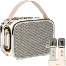 Merfi Store Songbird Ultra 100W Çift Mikrofonlu Karaoke Bluetooth Hoparlör, Taşınabilir Ses Bombası, 8 Saate Varan Çalma Süresi, Kablosuz, Tf/aux/usb/bluetooth5.2, Beyaz
