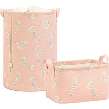 Merfi Store Textile 2'li Çocuk Odası Deniz Kızı Sepet Set 1 Adet 30 x 21 x 18/36 x 48 cm