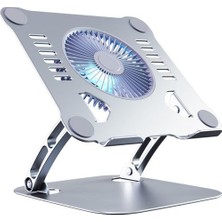 Merfi Store ST804 11-17.3" Uyumlu USB Soğutma Fanlı Alüminyum Macbook Standı (Gümüş)