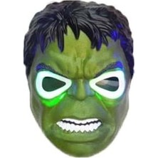 Esranın Dünyası Avangers Pilli Işıklı Hulk Maskesi 4-12 Yaş Yüksek Kalite Yeşil Dev, Çok Renkli