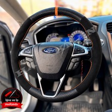 Hasakman Ford Galaxy Mk4 Dikme Direksiyon Kılıfı Alcantara Süet Mat Karbon Taba Yüzük ve Dikiş 2015-2023