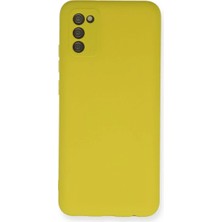 Samsung Galaxy A03S Kılıf Nano Içi Kadife Silikon - Sarı