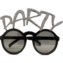 WebMediCode Gümüş Simli Party Yazılı Parti Gözlüğü Show 15X7 cm