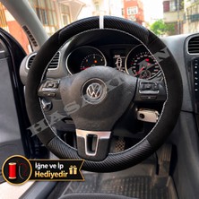 Hasakman Vw Sharan 2 Dikme Direksiyon Kılıfı Alcantara Süet Mat Karbon Beyaz Yüzük ve Dikiş 2010-2015