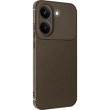 Poco X8 Pro Auto Focus Karbon Kapak - Kahverengi
