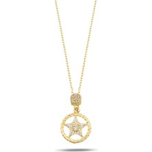 Debora Jewelry 14 Ayar Altın Yıldız Halka Detay Kolye