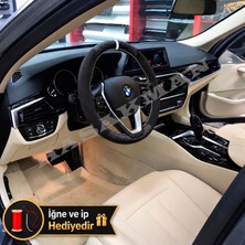 Hasakman Bmw X3 G01 Dikme Direksiyon Kılıfı Alcantara Süet Mat Karbon Beyaz Yüzük ve Dikiş 2017-2024