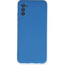 Samsung Galaxy A03S Kılıf Nano Içi Kadife Silikon - Mavi