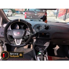 Hasakman Seat Cordoba 6l Dikme Direksiyon Kılıfı Alcantara Süet Mat Karbon Bej Yüzük ve Dikiş 2008-2009