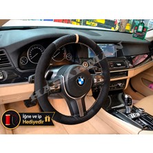 Hasakman Bmw F01/F02 Dikme Direksiyon Kılıfı Alcantara Süet Mat Karbon Bej Yüzük ve Dikiş 2012-2015