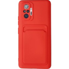 Redmi Note 10 Pro Kılıf Kelvin Kartvizitli Silikon - Kırmızı
