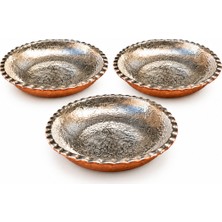 Copper Empire El Yapımı 13 cm Bakır Sunum Tabağı – Kalay Kaplı Dekoratif Çerezlik Meze Tabağı