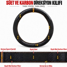 Hasakman Audi A4 B9 Dikme Direksiyon Kılıfı Alcantara Süet Mat Karbon Taba Yüzük ve Dikiş 2016-2019