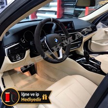 Hasakman Bmw G30  Dikme Direksiyon Kılıfı Alcantara Süet Mat Karbon Gri Yüzük ve Dikiş 2016-2023