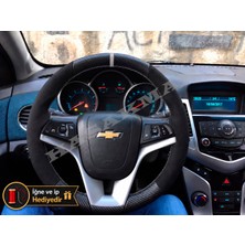 Hasakman Chevrolet Trax Dikme Direksiyon Kılıfı Alcantara Süet Mat Karbon Gri Yüzük ve Dikiş 2013-2016