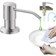 Lavabo Sabunluğu Fırçalanmış Nikel Sabunluk Mutfak Lavabo Için 47 Inç Tüp Doğrudan Sabun Şişesine Bağlanır, Artık Dolum Yok Mutfak Lavabo Tezgah Dispenseri Tezgahtan Dahili Dolum
