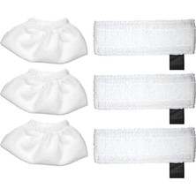 Sc2 / Sc3 / Sc4 / Sc5 Paspas Bezi Aksesuarları Için 6 Paket Bez Seti Paspas Pedlerinin Değiştirilmesi (3 Bez Nozul Kapakları ve 3 Mikrofiber Paspas Pedleri)