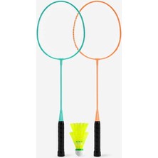Yetişkin Badminton Raket Seti, Turkuaz/turuncu, BR100 Ad
