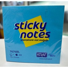 Kraf Yapışkanlı Not Kağıdı Küp 76X76 mm 400 Yp Pastel Mavi 7676BL