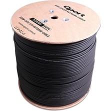Cat6 Utp 23AWG Siyah 500M Outdoor Makaralı Kablo Q-CATO11
