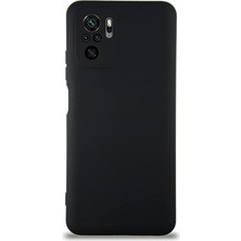 Iletişim Xiaomi Redmi Note 10S ile Uyumlu Kapak ile Uyumlu Içi Kadife Kamera Korumalı Lansman Silikon Kılıf - Siyah