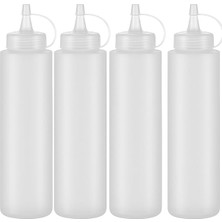 4 Adet Şeffaf Plastik Sosluk Ketçap Mayonez Sos Şişesi