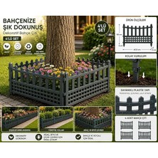 Set Dekoratif Plastik Bahçe Çiti 60,5 x 55 cm Çiçeklik Sınırlandırma Çiti Bahçe Kenar Çiti Yeşil
