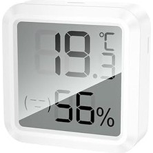 Dijital Sıcaklık ve Nem Ölçer LCD Ekranlı Termometre Higrometre Iç Ortam Isı ve Nem Göstergesi Masaüstü Duvar Tipi Beyaz