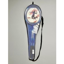 Adet Profesyonel Badminton Raketi, Deluxe Badminton Çantası, 3 Adet Badminton Topu Seti, Mavi, 101M