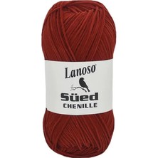 Esranın Dünyası Lanoso Süed Chenille El Örgü Ipi, Kırmızı 956 Yarn