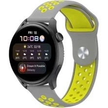 Pileli Store Newface Watch 20MM Spor Delikli Kordon - Gri-Yeşil