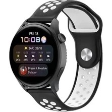 Pileli Store Newface Watch 20MM Spor Delikli Kordon - Siyah-Beyaz