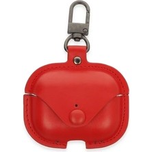 Pileli Store Newface Apple Airpods 3 (3.nesil) Çanta Deri Kılıf - Kırmızı